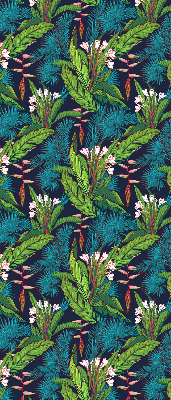 Estor enrollable con estampado de plantas exóticas
