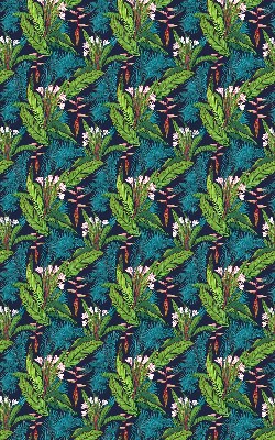Estor enrollable con estampado de plantas exóticas