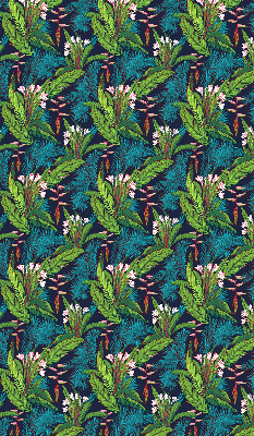 Estor enrollable con estampado de plantas exóticas