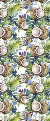 Modern roller blind con estampado de cocos y hojas