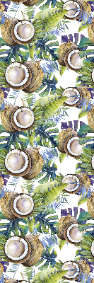Modern roller blind con estampado de cocos y hojas