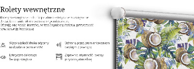 Modern roller blind con estampado de cocos y hojas