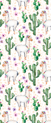 Modern roller blind con estampado de llamas y cactus