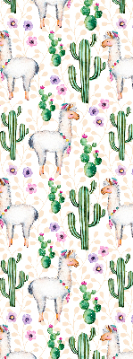Modern roller blind con estampado de llamas y cactus