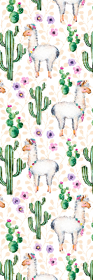 Modern roller blind con estampado de llamas y cactus
