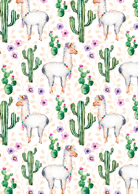 Modern roller blind con estampado de llamas y cactus