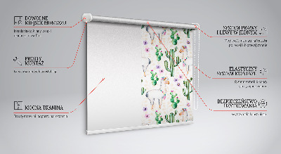 Modern roller blind con estampado de llamas y cactus