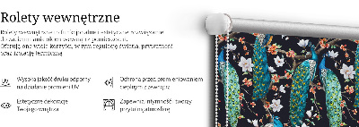 Estor enrollable con diseño de pavo real y flores