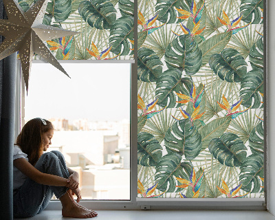 Modern roller blind con estampado de plantas tropicales