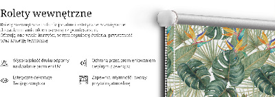 Modern roller blind con estampado de plantas tropicales