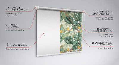 Modern roller blind con estampado de plantas tropicales