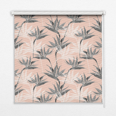 Modern roller blind con diseño de flores grises