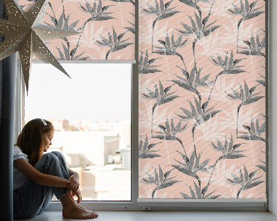 Modern roller blind con diseño de flores grises