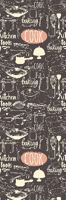 Modern roller blind con motivo de utensilios de cocina