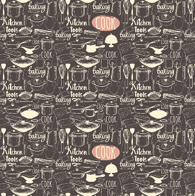 Modern roller blind con motivo de utensilios de cocina