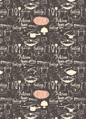 Modern roller blind con motivo de utensilios de cocina