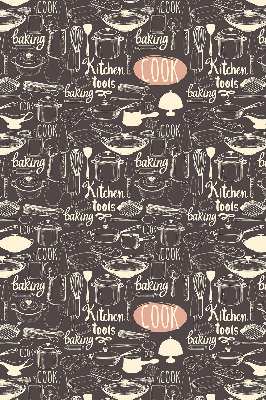 Modern roller blind con motivo de utensilios de cocina