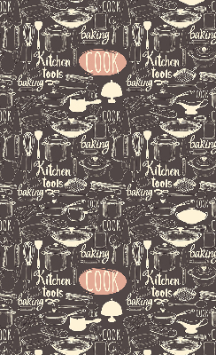 Modern roller blind con motivo de utensilios de cocina