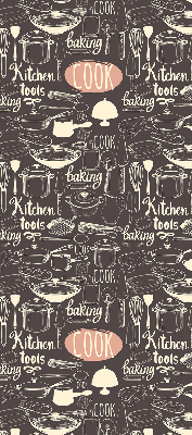 Modern roller blind con motivo de utensilios de cocina
