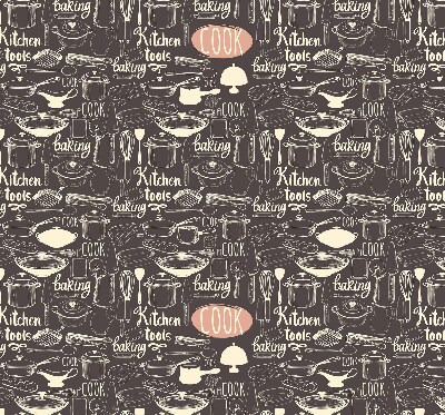 Modern roller blind con motivo de utensilios de cocina