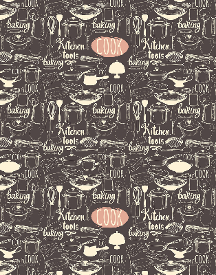 Modern roller blind con motivo de utensilios de cocina