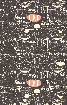 Modern roller blind con motivo de utensilios de cocina