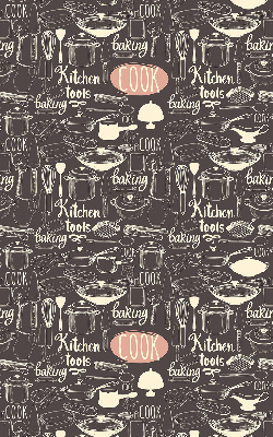 Modern roller blind con motivo de utensilios de cocina