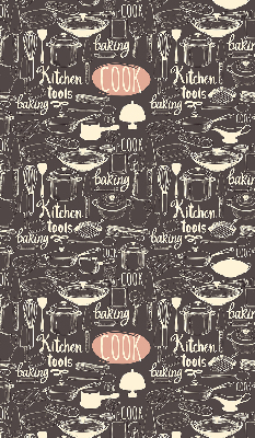 Modern roller blind con motivo de utensilios de cocina