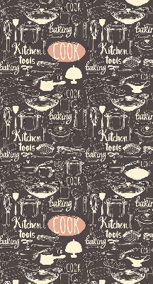 Modern roller blind con motivo de utensilios de cocina