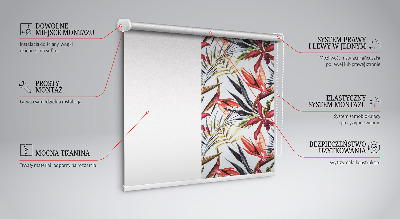 Estor enrollable para ventana con estampado de hojas exóticas