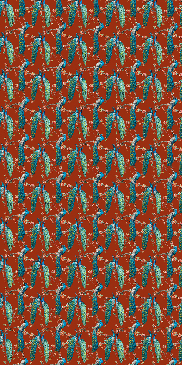 Estor enrollable con estampado de pavos reales entre ramas