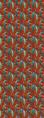 Estor enrollable con estampado de pavos reales entre ramas