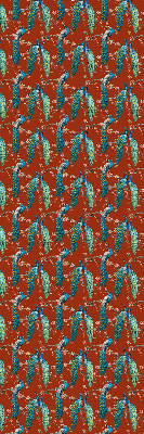 Estor enrollable con estampado de pavos reales entre ramas