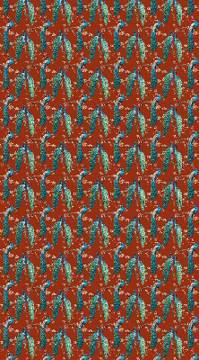 Estor enrollable con estampado de pavos reales entre ramas
