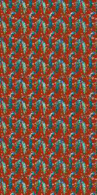 Estor enrollable con estampado de pavos reales entre ramas