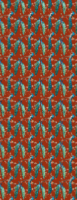 Estor enrollable con estampado de pavos reales entre ramas