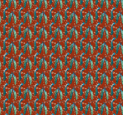 Estor enrollable con estampado de pavos reales entre ramas