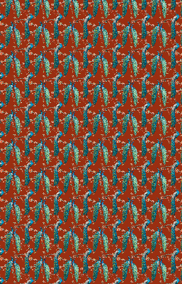 Estor enrollable con estampado de pavos reales entre ramas