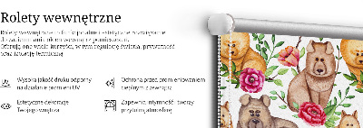 Modern roller blind con estampado de perros entre las flores