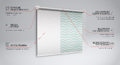 Estor enrollable para ventana con diseño de zigzags azules