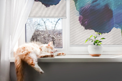 Modern roller blind con cuadro pintado