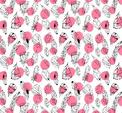 Estor enrollable con estampado de plumas y puntos rosas