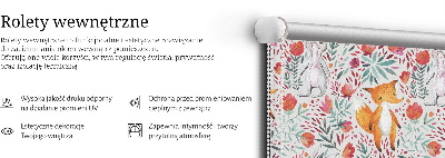 Estor enrollable para ventana con estampado de animales y plantas