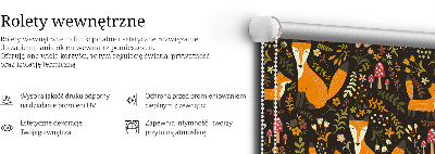 Estor enrollable con estampado de zorros y plantas