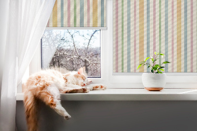 Modern roller blind con rayas verticales de colores