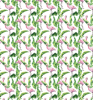 Estor enrollable para ventana con estampado de flamencos junto a hojas