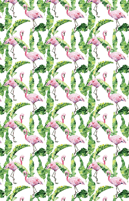 Estor enrollable para ventana con estampado de flamencos junto a hojas