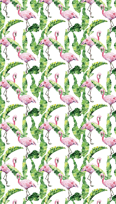 Estor enrollable para ventana con estampado de flamencos junto a hojas
