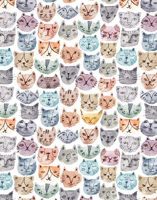 Estor enrollable con estampado de caras de gatos coloridas