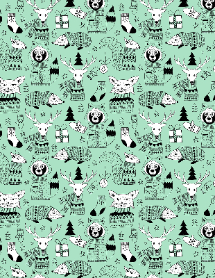 Estor enrollable para ventana con estampado de animales de invierno